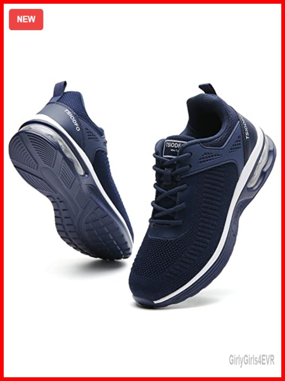 Women's Mesh Running Sneaker Lace-Up Breathable Non-Slip Walking Athletic Shoe